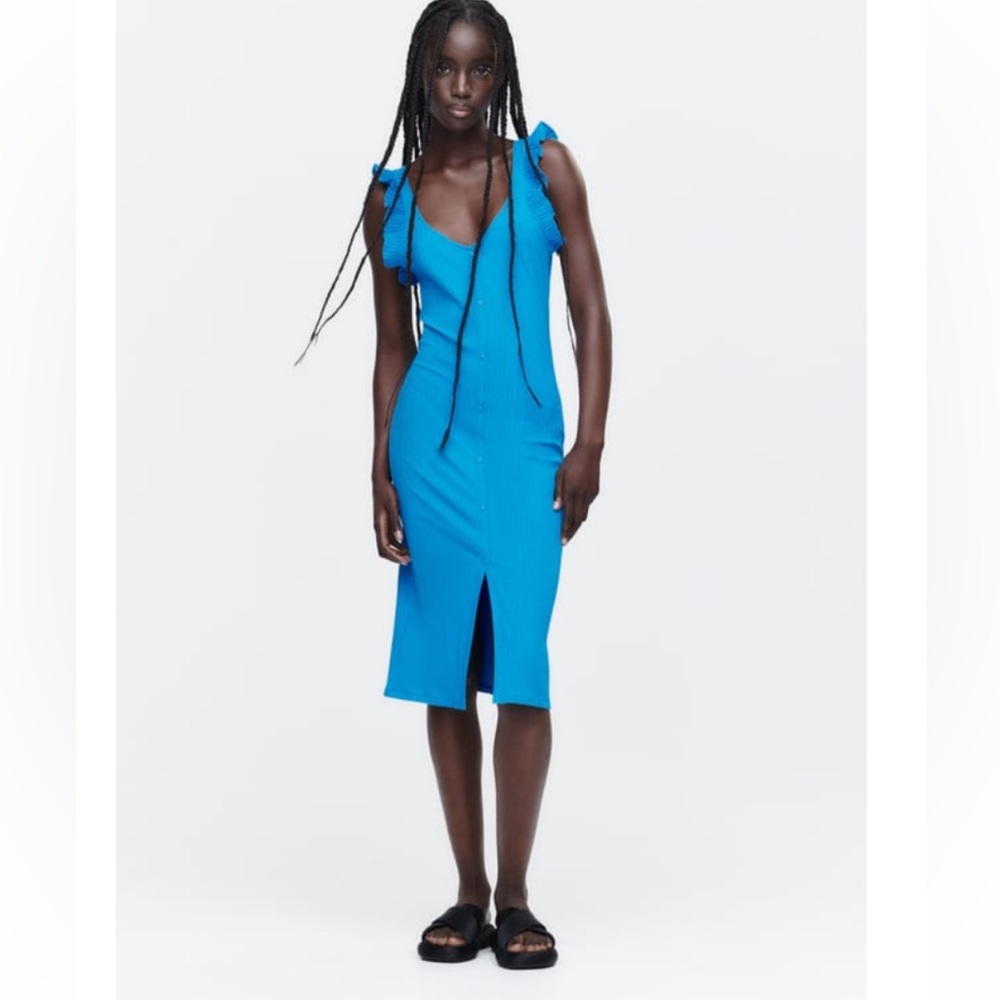 Zara blue dress midi